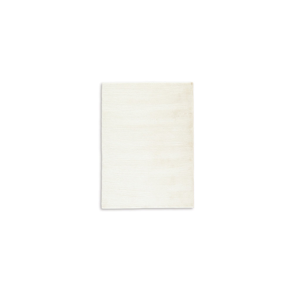 Stebin 5 x 7 Area Rug Shag Style Ivory White Polyester Washable Cotton By Casagear Home BM318325