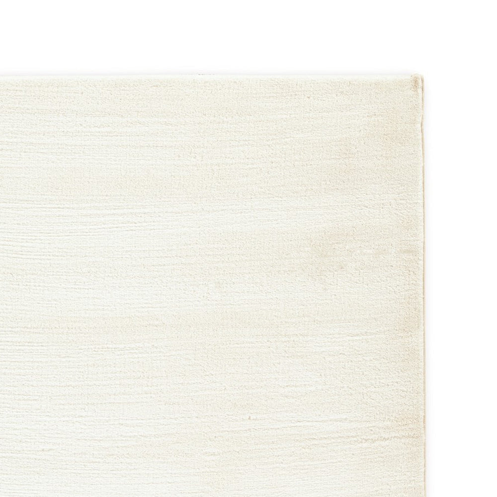 Stebin 5 x 7 Area Rug Shag Style Ivory White Polyester Washable Cotton By Casagear Home BM318325