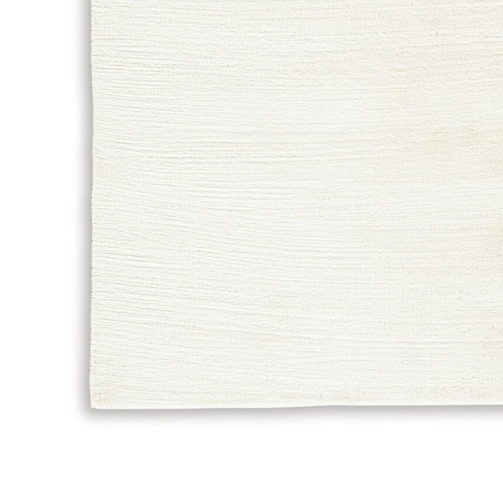 Stebin 5 x 7 Area Rug Shag Style Ivory White Polyester Washable Cotton By Casagear Home BM318325