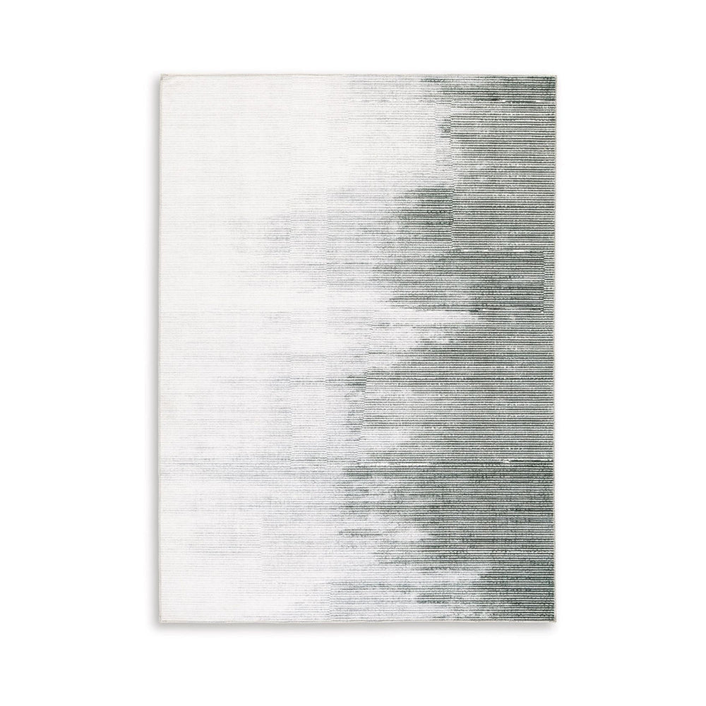 Mili 8 x 10 Area Rug, Abstract Pattern Washable Gray White Polyester By Casagear Home