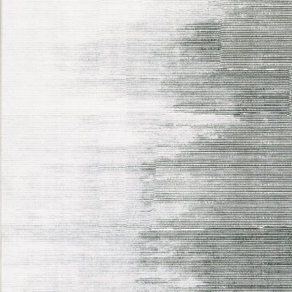 Mili 8 x 10 Area Rug Abstract Pattern Washable Gray White Polyester By Casagear Home BM318332