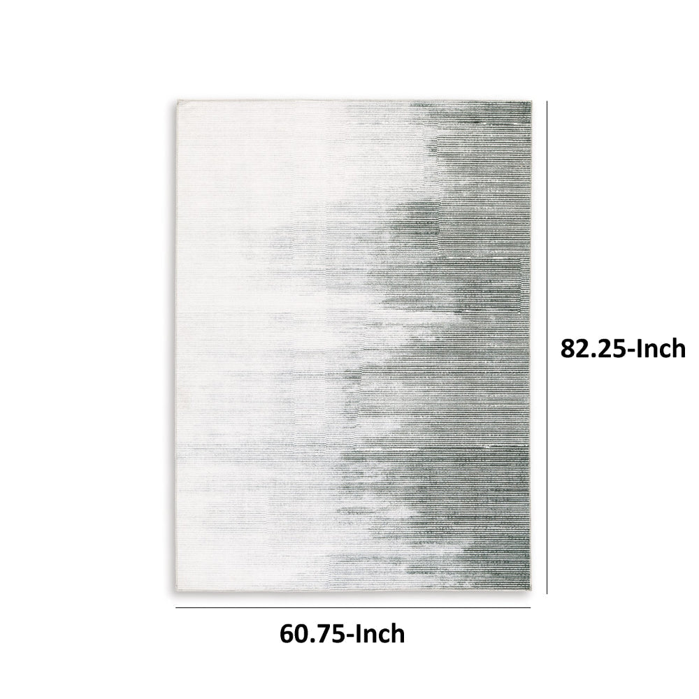 Mili 5 x 7 Area Rug Abstract Pattern Washable Gray White Polyester By Casagear Home BM318333