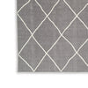 Doel 8 x 10 Area Rug Soft Pile Polyester Washable Gray and Ivory By Casagear Home BM318336