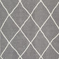 Doel 5 x 7 Area Rug Soft Pile Polyester Washable Gray and Ivory By Casagear Home BM318337