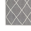 Doel 5 x 7 Area Rug Soft Pile Polyester Washable Gray and Ivory By Casagear Home BM318337