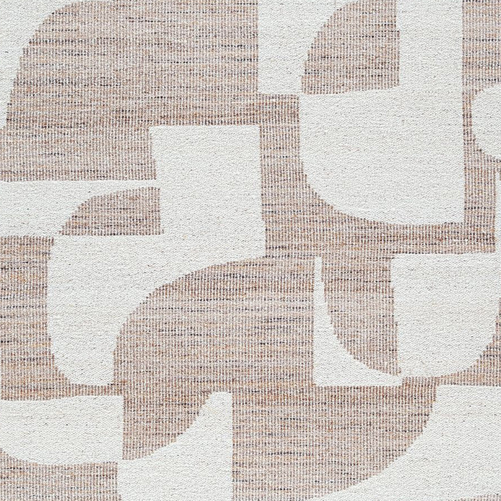 Jimmy 8 x 10 Area Rug Abstract Pattern Polyester Cotton Back Beige Brown By Casagear Home BM318338