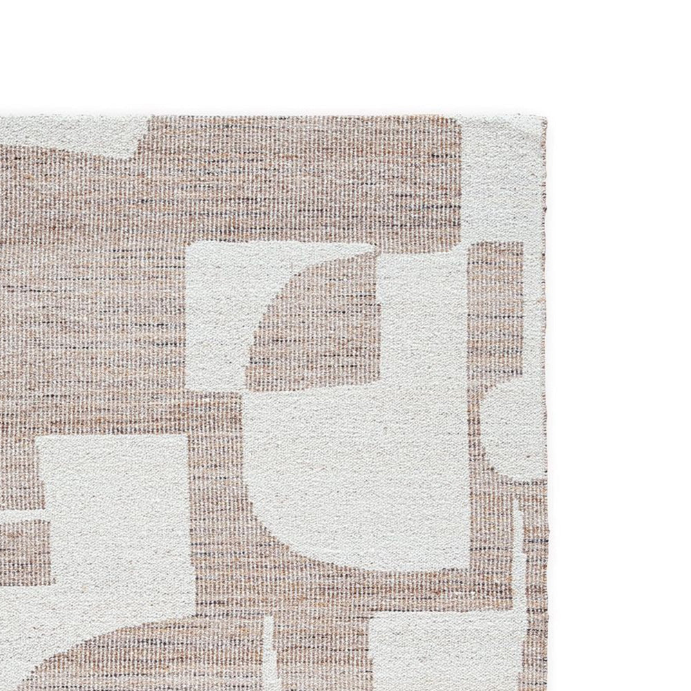 Jimmy 8 x 10 Area Rug Abstract Pattern Polyester Cotton Back Beige Brown By Casagear Home BM318338