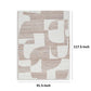 Jimmy 8 x 10 Area Rug Abstract Pattern Polyester Cotton Back Beige Brown By Casagear Home BM318338