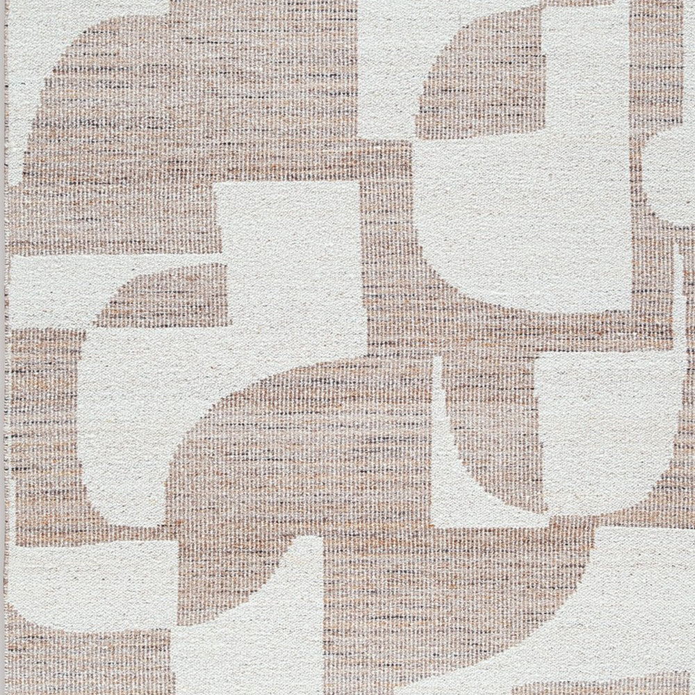 Jimmy 5 x 7 Area Rug Abstract Pattern Polyester Cotton Back Beige Brown By Casagear Home BM318339