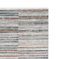 Kimya 8 x 10 Area Rug Stripe Design Polyester Cotton Backing Gray Blue By Casagear Home BM318341