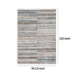 Kimya 8 x 10 Area Rug Stripe Design Polyester Cotton Backing Gray Blue By Casagear Home BM318341