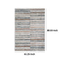 Kimya 5 x 7 Area Rug Stripe Design Polyester Cotton Backing Gray Blue By Casagear Home BM318342