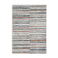 Kimya 5 x 7 Area Rug Stripe Design Polyester Cotton Backing Gray Blue By Casagear Home BM318342