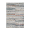 Kimya 5 x 7 Area Rug Stripe Design Polyester Cotton Backing Gray Blue By Casagear Home BM318342