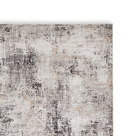 Elanor 5 x 7 Area Rug, Modern Abstract Design, Gray Polyester, Jute Backing By Casagear Home