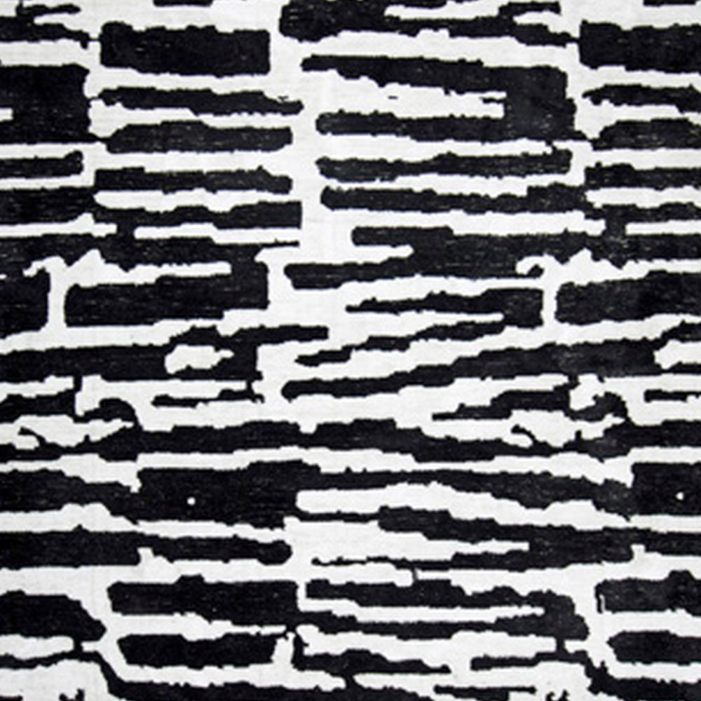 Shawn 5 x 7 Area Rug Black White Abstract Pattern Polyester Cotton Back By Casagear Home BM318346