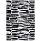 Shawn 5 x 7 Area Rug, Black White Abstract Pattern Polyester, Cotton Back By Casagear Home