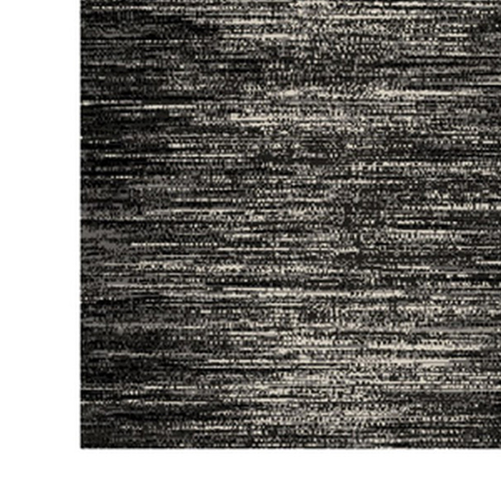 Rebecca 8 x 10 Area Rug Black White Refined Stripe Pattern Soft Pile By Casagear Home BM318347