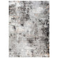 Ley 5 x 7 Area Rug, Abstract Pattern, Polyester, Jute, Black Gray White By Casagear Home