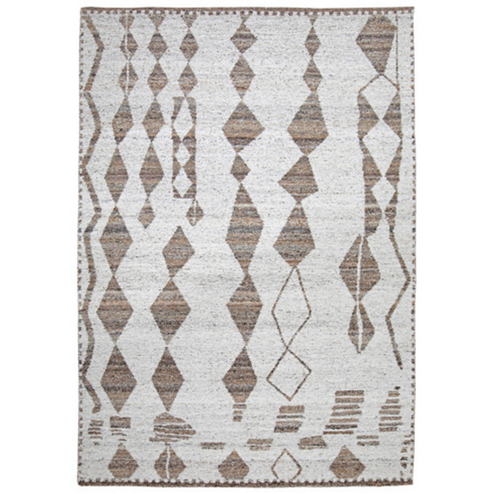 Betty 5 x 7 Area Rug Geometric Pattern Beige Brown Polyester Cotton By Casagear Home BM318352