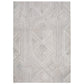 Glam 8 x 10 Area Rug, Geometric Pattern, Tufted Gray White Polyester, Wool By Casagear Home