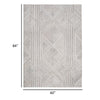 Glam 5 x 7 Area Rug Geometric Pattern Tufted Gray White Polyester Wool By Casagear Home BM318354