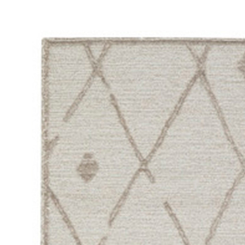 Hima 8 x 10 Area Rug Geometric Pattern Hand Tufted Gray Wool Cotton Back By Casagear Home BM318355