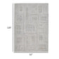 Bora 8 x 10 Area Rug Geometric Pattern Polyester Gray White Wool Cotton By Casagear Home BM318360