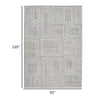 Bora 8 x 10 Area Rug Geometric Pattern Polyester Gray White Wool Cotton By Casagear Home BM318360