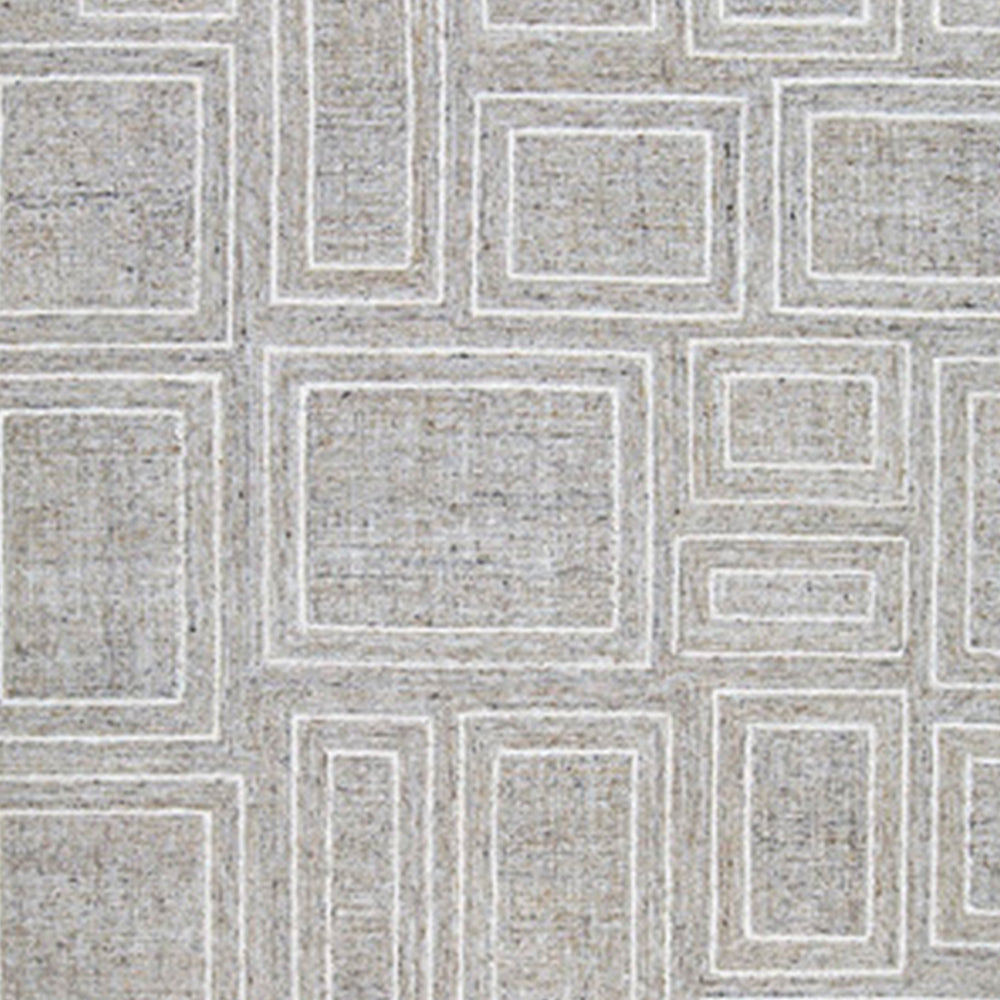 Bora 5 x 7 Area Rug Geometric Pattern Polyester Gray White Wool Cotton By Casagear Home BM318361