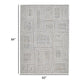 Bora 5 x 7 Area Rug Geometric Pattern Polyester Gray White Wool Cotton By Casagear Home BM318361