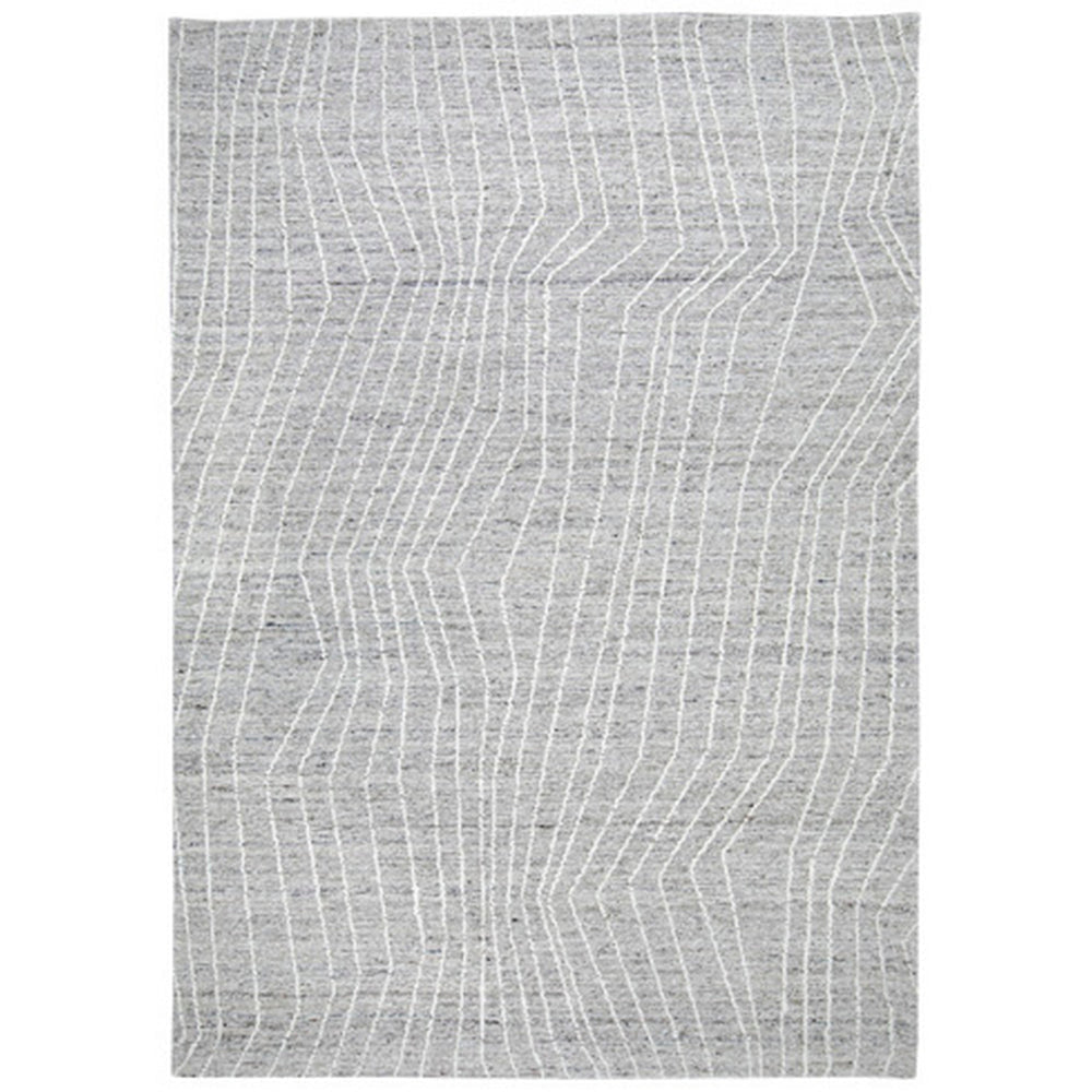 Monty 5 x 7 Area Rug, Abstract Pattern, Gray, Ivory Polyester, Cotton Back By Casagear Home