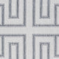 Martina 8 x 10 Area Rug Indoor Outdoor Greek Key Design Gray and Ivory By Casagear Home BM318369