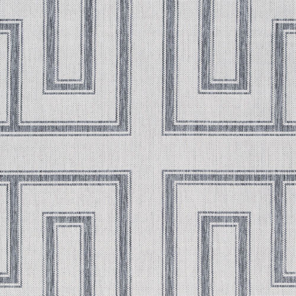 Martina 8 x 10 Area Rug Indoor Outdoor Greek Key Design Gray and Ivory By Casagear Home BM318369