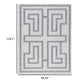 Martina 8 x 10 Area Rug Indoor Outdoor Greek Key Design Gray and Ivory By Casagear Home BM318369