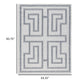 Martina 5 x 7 Area Rug Indoor Outdoor Greek Key Design Gray and Ivory By Casagear Home BM318370