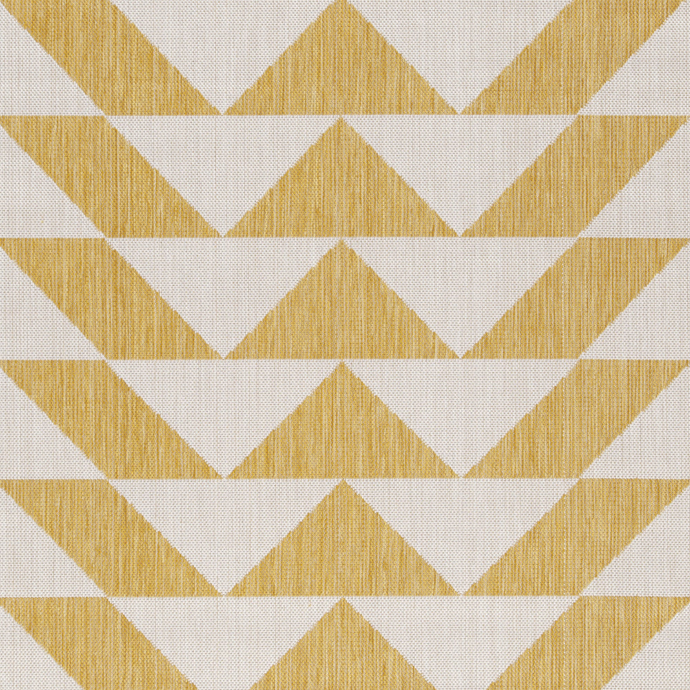 Hamley 8 x 10 Area Rug Indoor Outdoor Geometric Prints Yellow White By Casagear Home BM318371