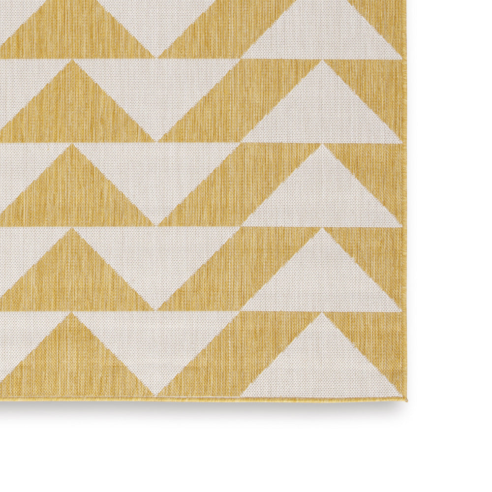 Hamley 8 x 10 Area Rug Indoor Outdoor Geometric Prints Yellow White By Casagear Home BM318371