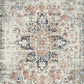 Jerry 5 x 7 Area Rug Indoor Outdoor Medallion Polyester Ivory Orange By Casagear Home BM318374