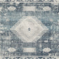 Daisy 8 x 10 Area Rug Indoor Outdoor Persian Pattern Polyester Gray Blue By Casagear Home BM318375