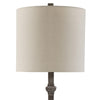 Leve 33 Inch Accent Lamp Drum Hardback Shade Gray Turned Metal Base By Casagear Home BM318379