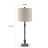 Leve 33 Inch Accent Lamp Drum Hardback Shade Gray Turned Metal Base By Casagear Home BM318379