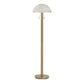 Sein 62 Inch Floor Lamp, Double Pull Chain Switch, Glass Dome Shade, Brass By Casagear Home