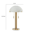 Sein 22 Inch Table Lamp Double Pull Chain Switch Glass Dome Shade Brass By Casagear Home BM318381