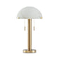 Sein 22 Inch Table Lamp, Double Pull Chain Switch, Glass Dome Shade, Brass By Casagear Home