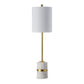 Joen 31 Inch Modern Table Lamp Round White Terrazzo Base Gold Brass Metal By Casagear Home BM318383