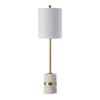 Joen 31 Inch Modern Table Lamp Round White Terrazzo Base Gold Brass Metal By Casagear Home BM318383