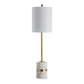 Joen 31 Inch Modern Table Lamp Round White Terrazzo Base Gold Brass Metal By Casagear Home BM318383