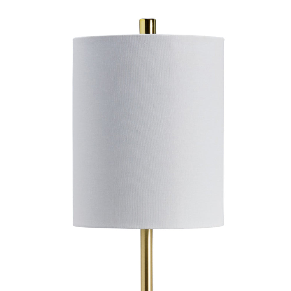 Joen 31 Inch Modern Table Lamp Round White Terrazzo Base Gold Brass Metal By Casagear Home BM318383