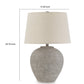 Waer 26 Inch Table Lamp Classic Gray Pot Style Base White Drum Shade By Casagear Home BM318385